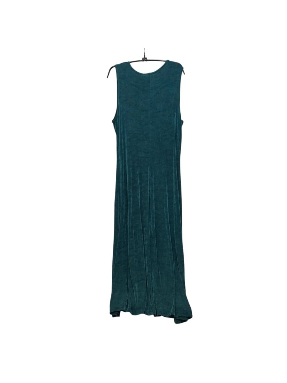 Vtg Coldwater Creek Slinky Travel Knit Maxi Dress PL Green Stretch Minimalist - Picture 4 of 11